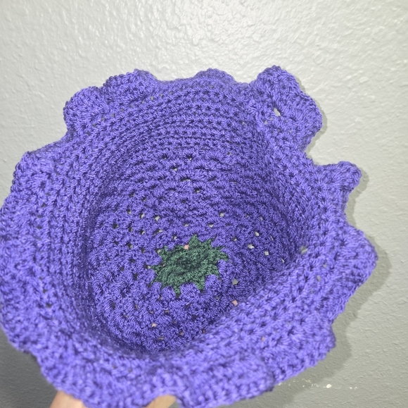 Cottage Core Grape Crochet Bucket Hat - Picture 7 of 12